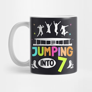 Jumping Into 7 Year Old Birthday Trampoline Jumping Mug